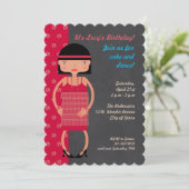Charleston Chic Girl Birthday Party Einladung (Stehend Vorderseite)