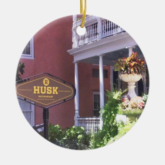 Charleston Christmas Ornament, Husk, Charleston Keramik Ornament (Vorne)