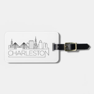 Charleston City Stylisierte Skyline Gepäckmarke Gepäckanhänger