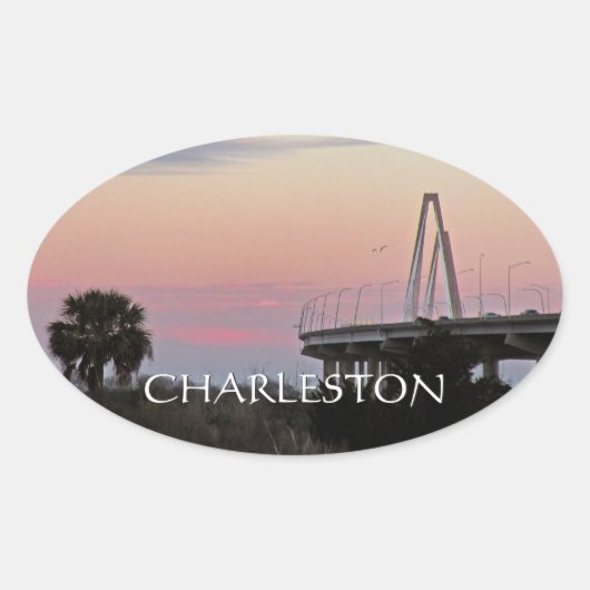 Charleston Cooper RIver Bridge Sunset Sticker (Vorderseite)
