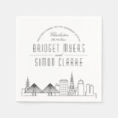 Charleston Deko Skyline | Hochzeitsveranstaltung N Serviette (Vorderseite)