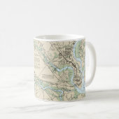 Charleston Hafen und Annäherungen nautische Diagra Kaffeetasse (VorderseiteRechts)