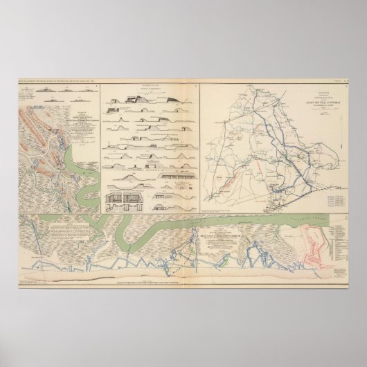 Charleston Harbor, Armee der Potomac-Operationen Poster (Vorne)