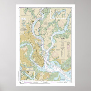 Charleston Harbor Nautical Chart 11524 Poster