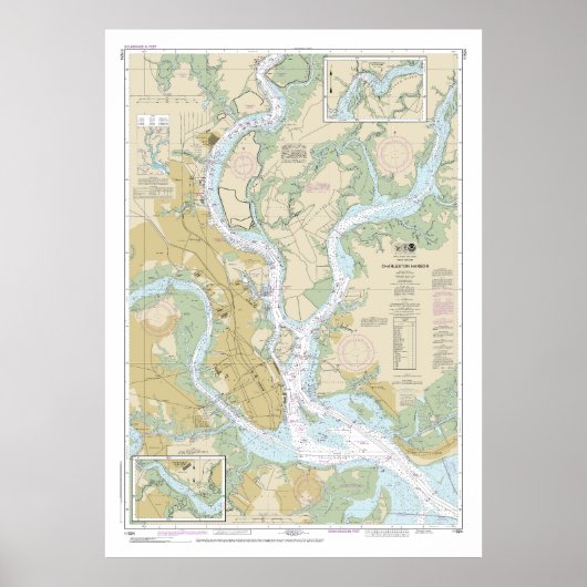 Charleston Harbor Nautical Chart 11524 Poster (Vorne)