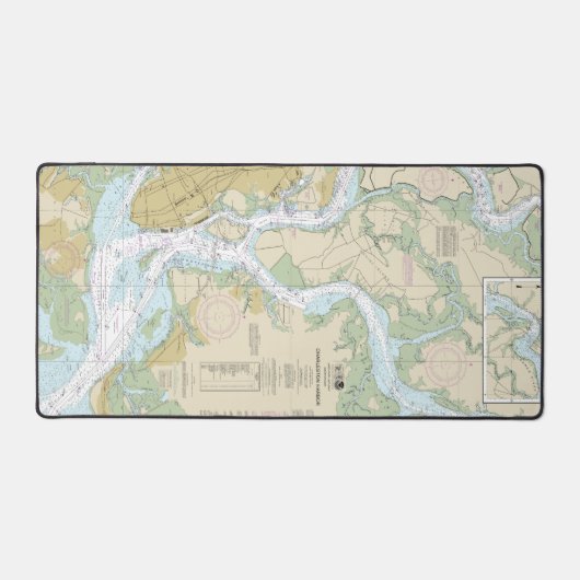 Charleston Harbor Nautical Chart 11524 Schreibtischunterlage (Vorderseite)