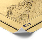 Charleston Harbor Zivil War Map Sept. 7, 1863 Poster (Ecke)