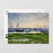 Charleston Harbour Boats Sunset Denken Sie an Sie Postkarte (Vorne/Hinten)