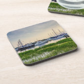 Charleston Harbour Boats Sunset Getränkeuntersetzer (Linke Seite)