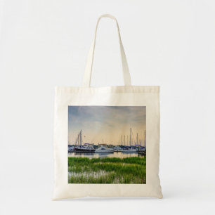 Charleston Harbour Boats Sunset Tragetasche