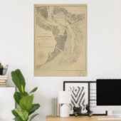Charleston Harbour Map Poster (Heimbüro)