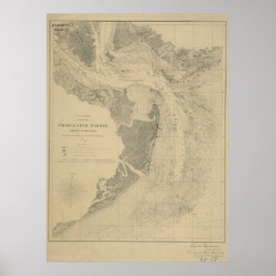 Charleston Harbour Map Poster
