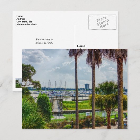Charleston Harbour Postkarte (Vorne/Hinten)