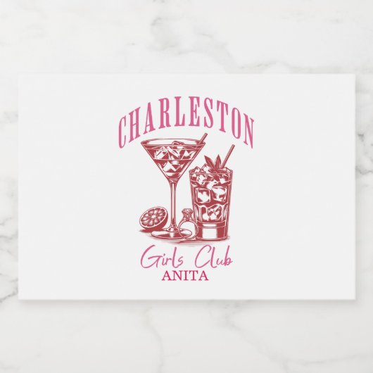 Charleston-Junggeselinnen-Abschied Schaumweinetikett (Einzelnes Label)