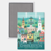 Charleston Kühlschrank Magnet (Vorderseite/Rückseite)