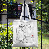 Charleston Liebe Locator | City Map Wedding Welcom Tragetasche