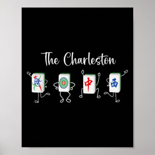 Charleston Mahjong, der Funny Mahjong Tanz Poster