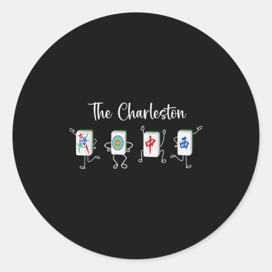Charleston Mahjong, der Funny Mahjong Tanz Runder Aufkleber (Vorderseite)