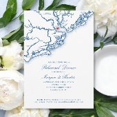 Charleston Map Navy Blue Wedding Probe Dinner Einladung