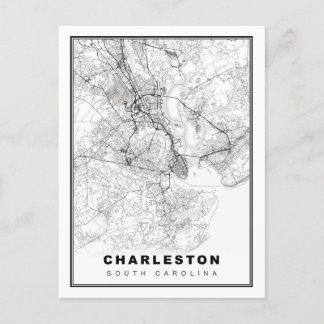 Charleston Map Postkarte