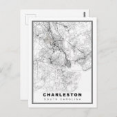 Charleston Map Postkarte (Vorne/Hinten)
