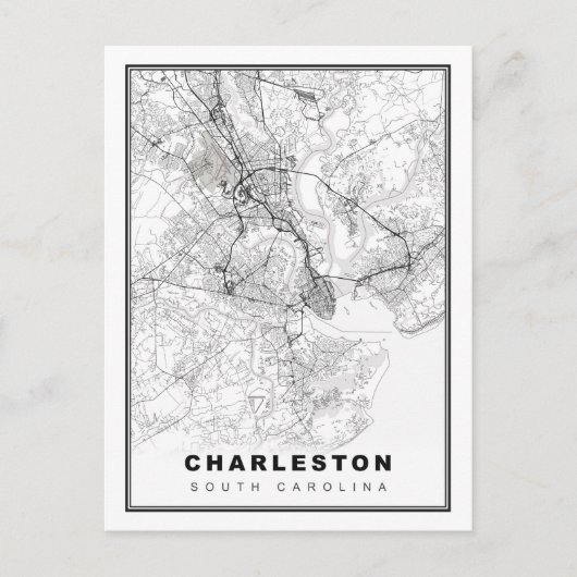 Charleston Map Postkarte (Vorderseite)