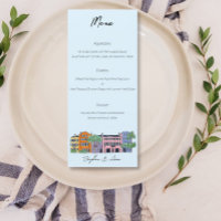 Charleston Menu für Wedding Watercolor Design