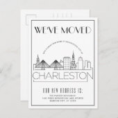 Charleston Modern Deko | Änderung der Anschrift Ankündigungspostkarte (Vorne/Hinten)