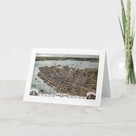 Charleston, panoramische Karte Sc - 1872 (Vorderseite)