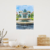 Charleston Pineappbrunnen Wasserfarbe Poster (Küche)