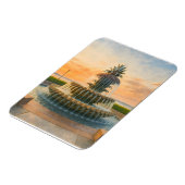 Charleston Pineappbrunnen Wasserfarbe Sonnenunterg Magnet (Linke Seite)