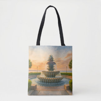 Charleston Pineappbrunnen Wasserfarbe Sonnenunterg Tasche