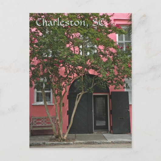Charleston Pink House Post Card Postkarte (Vorderseite)