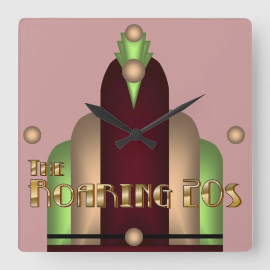 Charleston Quadratische Wanduhr (Vorderseite)