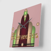 Charleston Quadratische Wanduhr (Winkel)