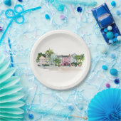 Charleston Rainbow Row Aquarell Pappteller (Party)