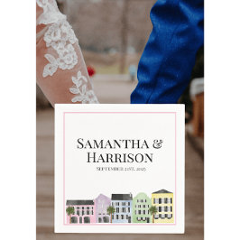 Charleston Rainbow Row Custom Wedding Serviette