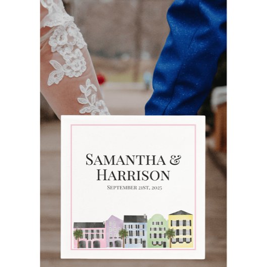Charleston Rainbow Row Custom Wedding Serviette