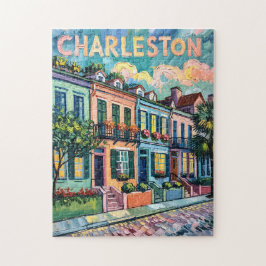 Charleston Rainbow Row Farbige Van Gogh Reise Puzzle