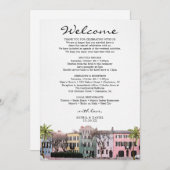 Charleston Rainbow Row SC Wedding Welcome Letter Einladung (Vorne/Hinten)