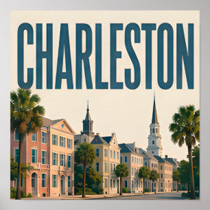 Charleston Reise Südliche Eleganz Poster