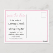 Charleston Save the Date Rainbow Row Wedding Postkarte (Rückseite)