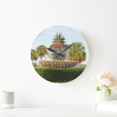 Charleston Sc-Ananas-Brunnen, Ufergegend-Park Große Wanduhr (Zuhause)