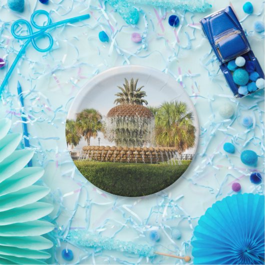 Charleston Sc-Ananas-Brunnen, Ufergegend-Park Pappteller (Party)