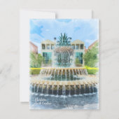 Charleston SC Ananas Fountain Card (Rückseite)