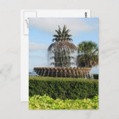 Charleston SC Ananas Fountain Postcard Postkarte (Vorne/Hinten)