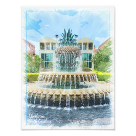 Charleston SC Ananas Fountain Print Fotodruck