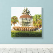 Charleston SC Ananas Fountain, Waterfront Park Leinwanddruck (Insitu (Holzboden))