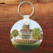 Charleston SC Ananas Fountain, Waterfront Park Schlüsselanhänger (Vorderseite)