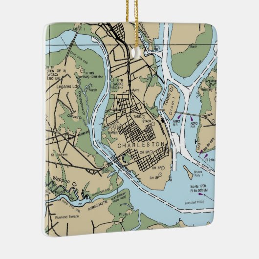 Charleston SC Chart Keramikornament (Rechts)